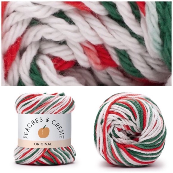 7 skeins of red, white, and green cotton yarn - Yuletide - Picture 1 of 10